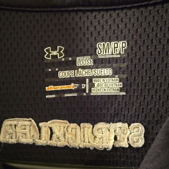 Under Armour Black Quarter-Zip Pullover Embrodered Red Logo Small Loose Women - Picture 4 of 16